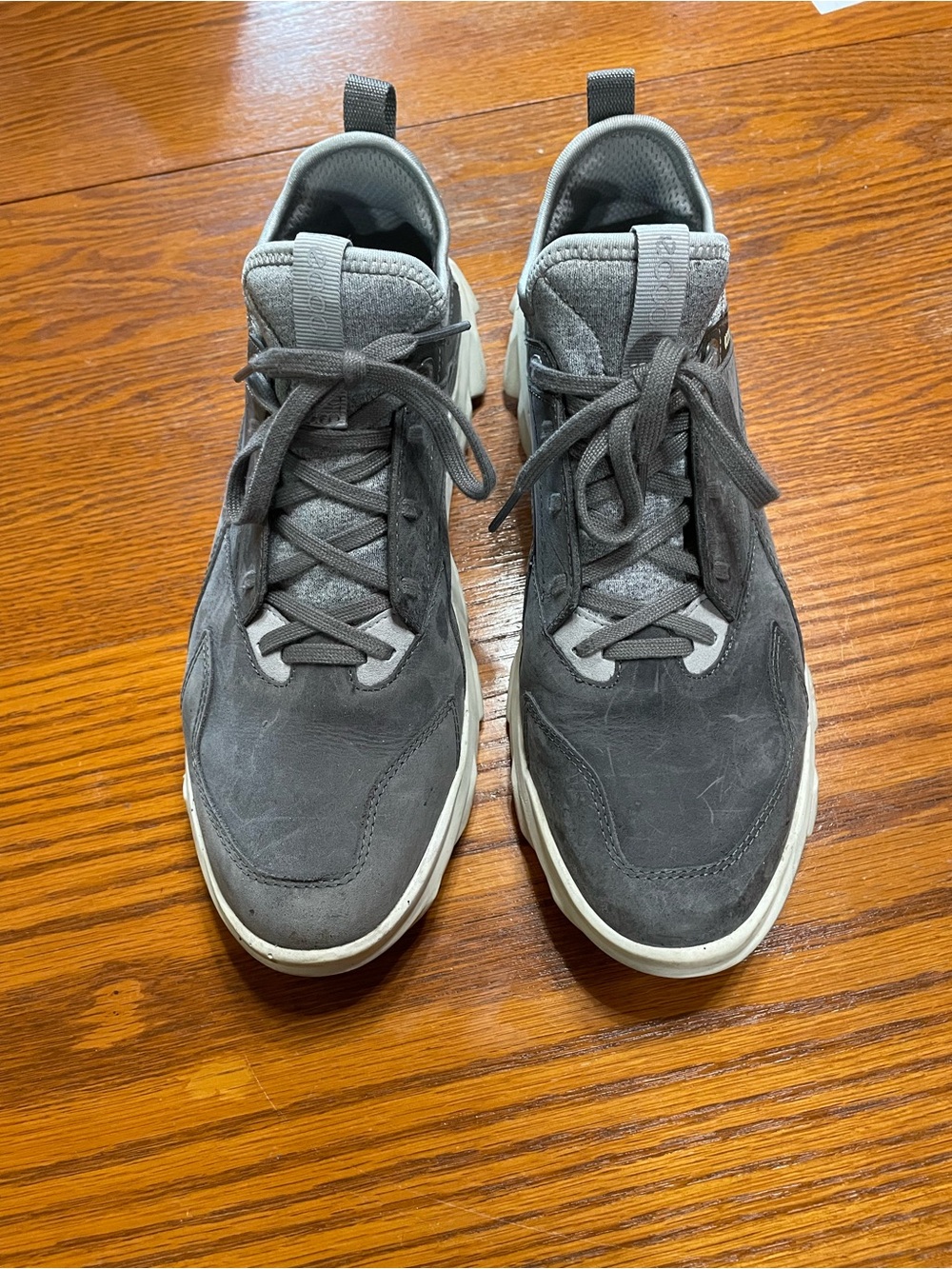 Ecco Charcoal Gray Suede Lace-Up Women's Sneakers